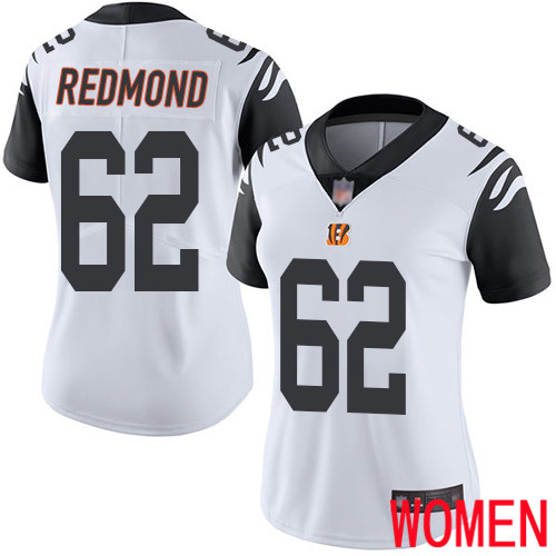Cincinnati Bengals Limited White Women Alex Redmond Jersey NFL Footballl #62 Rush Vapor Untouchable->women nfl jersey->Women Jersey